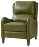 Genuine Leather  Push back Recliner With Wingback, Olive