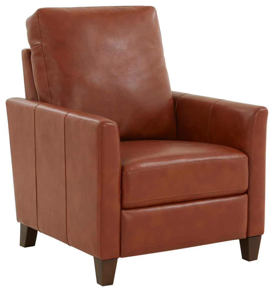 Penny Caramel Faux Leather Modern Recliner