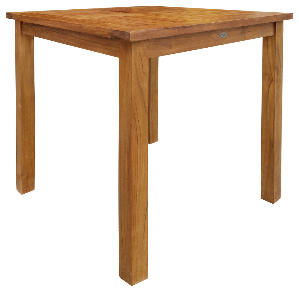 Teak Wood Seville Outdoor Patio Counter Height Bistro Table, 27"