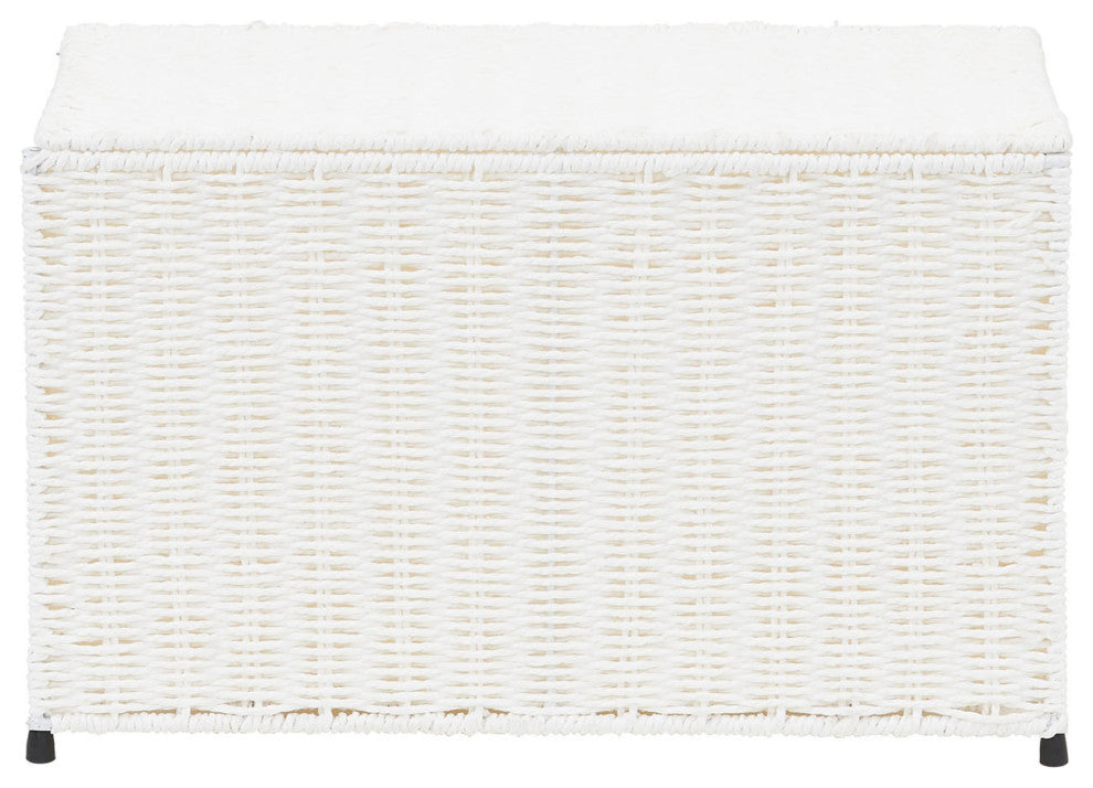 Small Woven Sturge Chest, Paper Rope, Arctic White