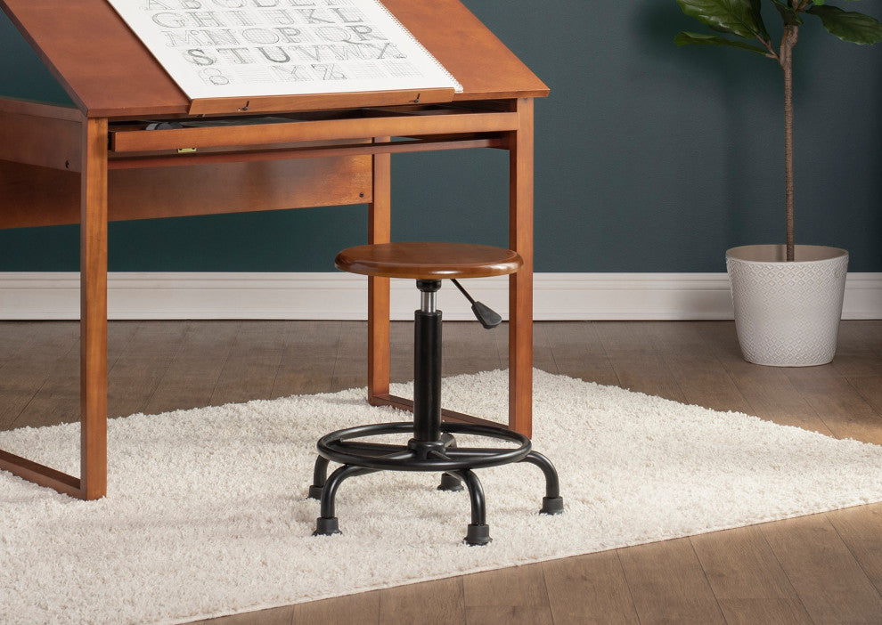 Retro Stool, Rustic Oak
