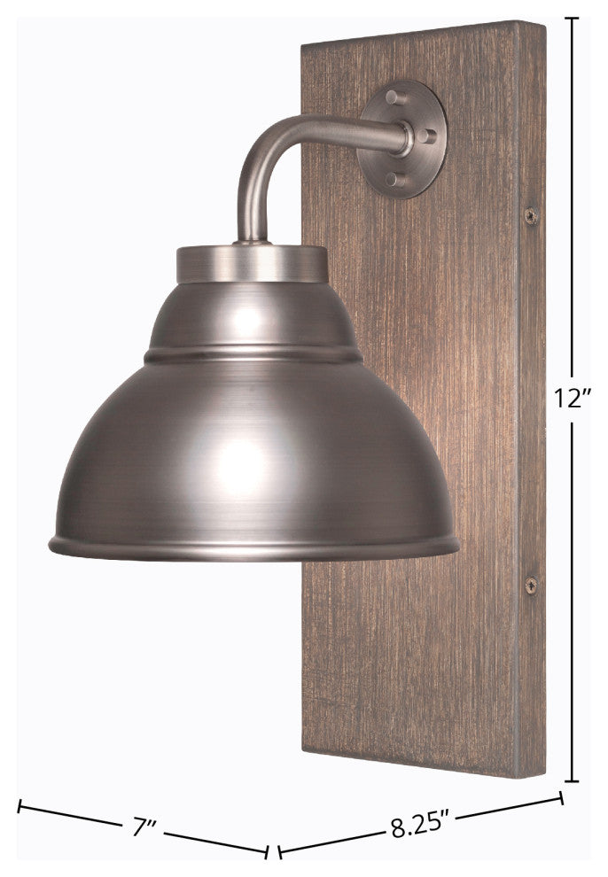 Oxbridge Wall Sconce, Graphite & Painted Distressed Metal, 7" Graphite Shade