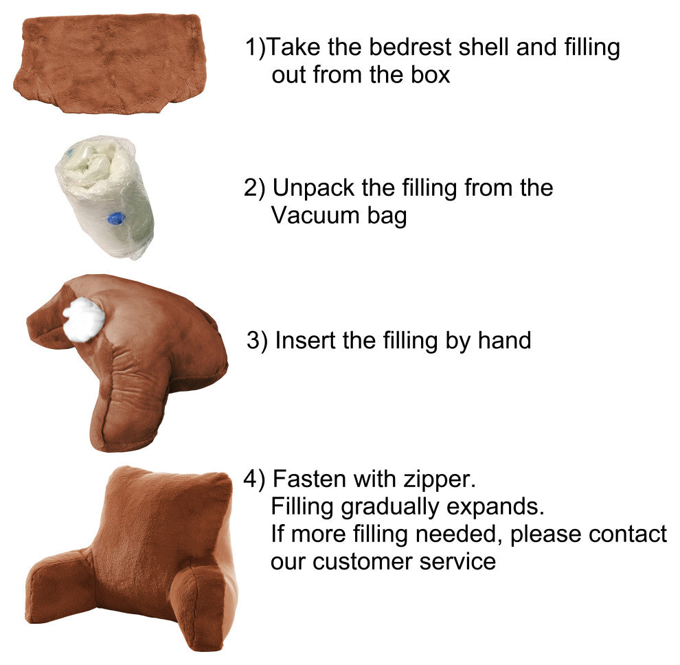 Solid Faux Fur Bedrest, Umber