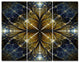 Digital Gold Fractal Flower Pattern, Abstract Wall Art Canvas, 36x28, 3 Panels