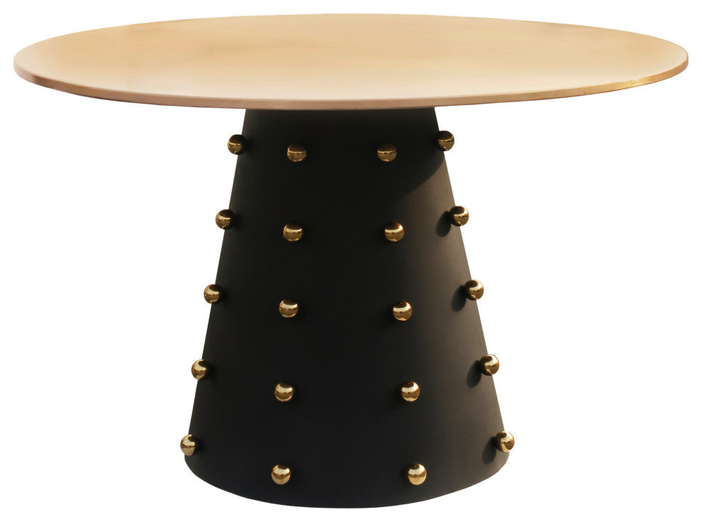 Raven Brushed Gold Top Dining Table