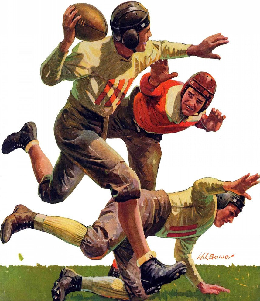 "Quarterback Pass" Painting Print on Canvas by Maurice Bower