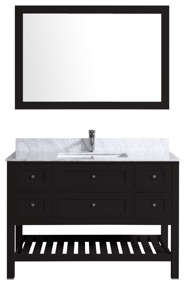 Vanity Cabinet Set Espresso 47.5"W LV6-48B