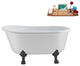 57'' Streamline N375BGM-IN-GLD Soaking Clawfoot Tub and Tray with Internal Drain