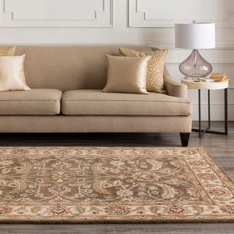Surya Caesar CAE-1003 Traditional Area Rug, Dark Brown, 3' x 12' Runner
