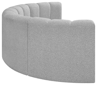 Arc Boucle Fabric Upholstered 4-Pc. Inward Curved Modular Sectional, Grey