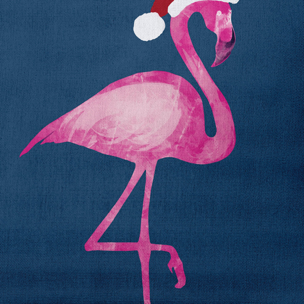 Snow Bird Decorative Throw Pillow, Navy, 16"x16"