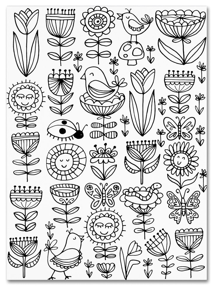 Elizabeth Caldwell 'Birds And Flowers' Canvas Art, 14x19