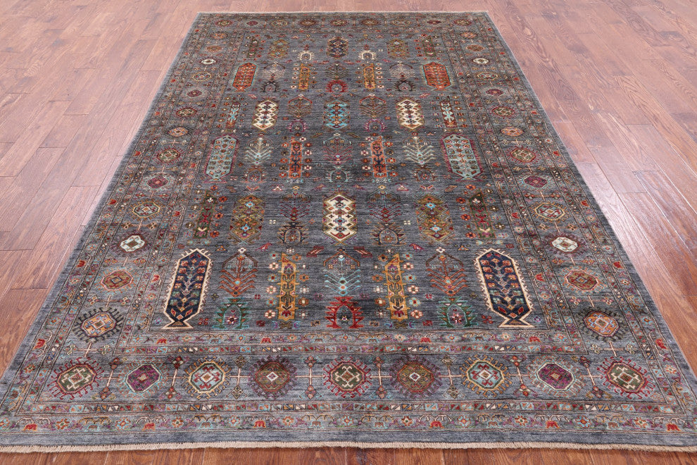 Fine Turkmen Ersari Handmade Wool Rug 6' 7" X 9' 9" - Q12483