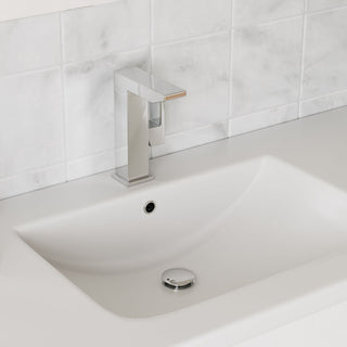 Lockhart Bath Vanity, White, 48", Polished Chrome Hardware, Single Sink, Freestanding