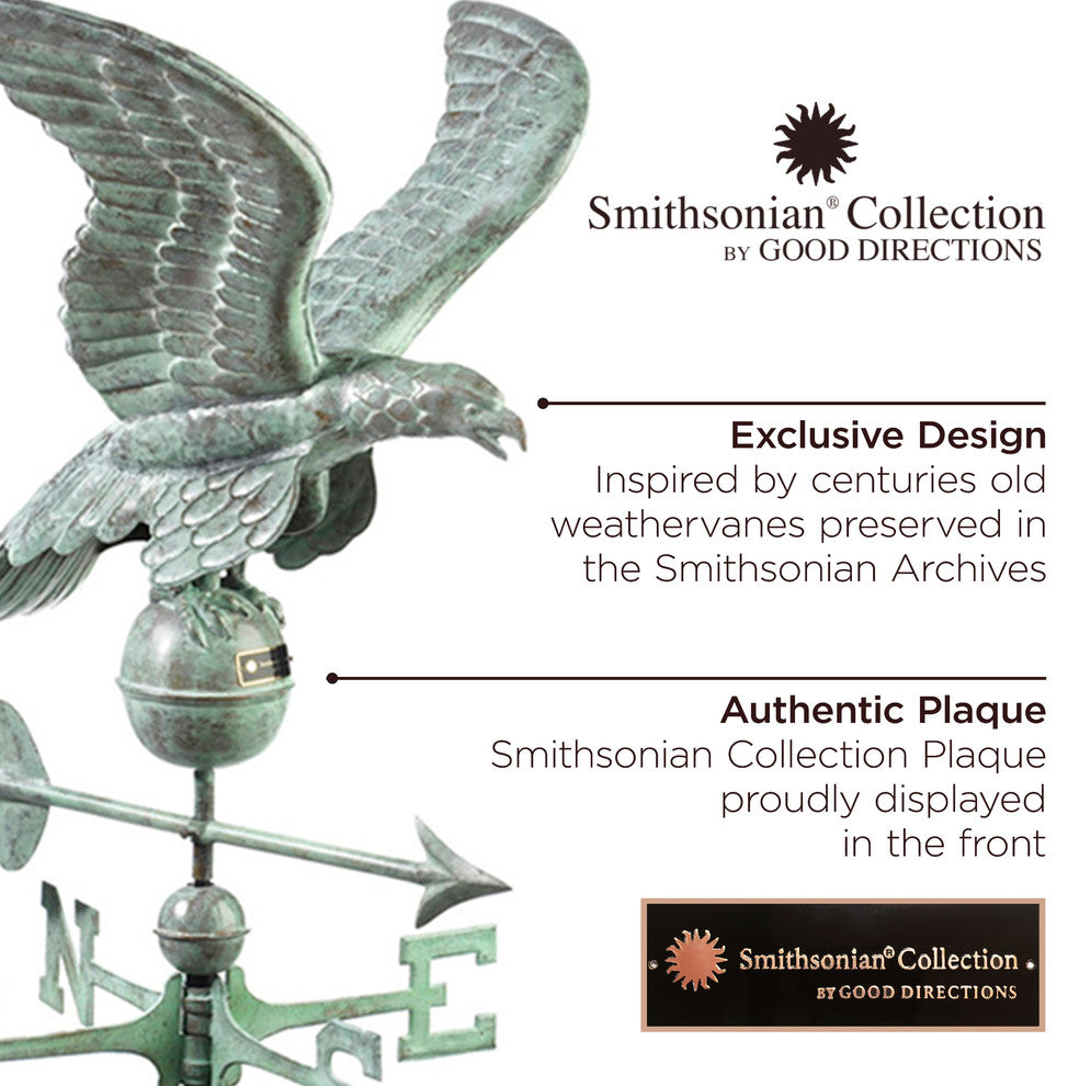 Smithsonian Eagle Weathervane, Blue Verde Copper