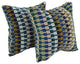 17" Jacquard Throw Pillows With Inserts, Set of 2, Legion Aegean
