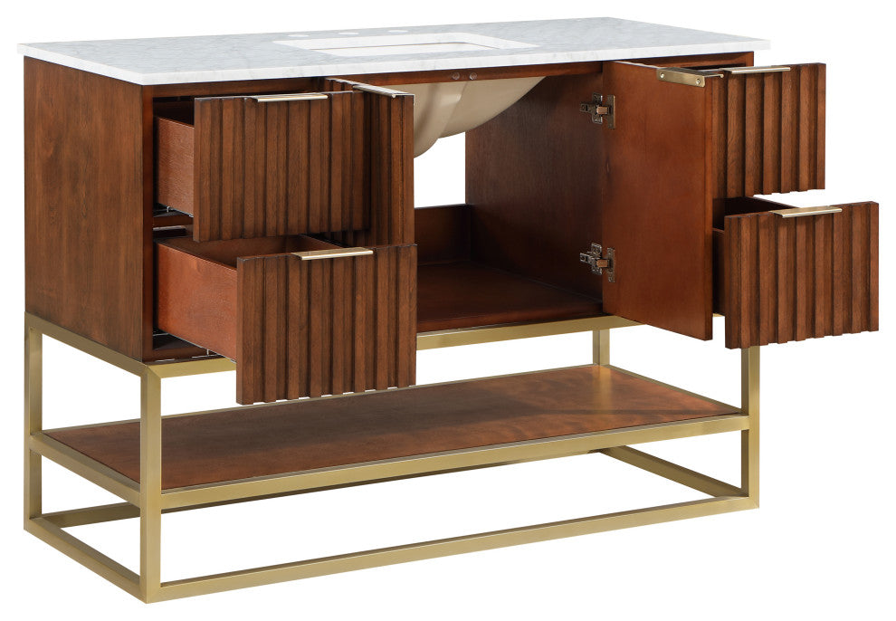 Monad Bathroom Vanity, Walnut, 48" Wide
