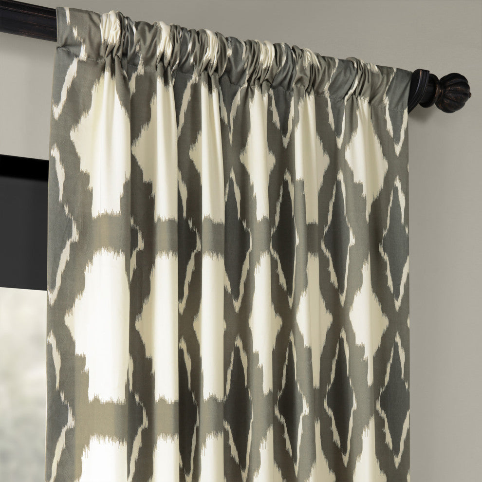 Sorong Printed Cotton Curtain Single Panel, 50"x84"