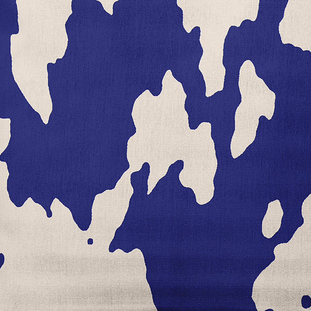 26" x 26" Moo Print Decorative Throw Pillow, Indigo Blue