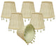 5" Ruche Pleated Empire, Beige, Clip-On Chandelier Shade, 3"x5"x4.5, Set of 6