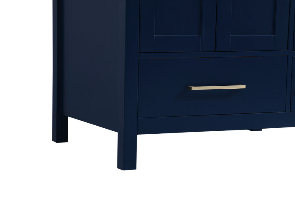 Iris 32" Single Bathroom Vanity, Blue With Backsplash
