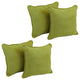 18" Double-Corded Solid Microsuede Square Throw Pillows, Set of 4, Mojito Lime