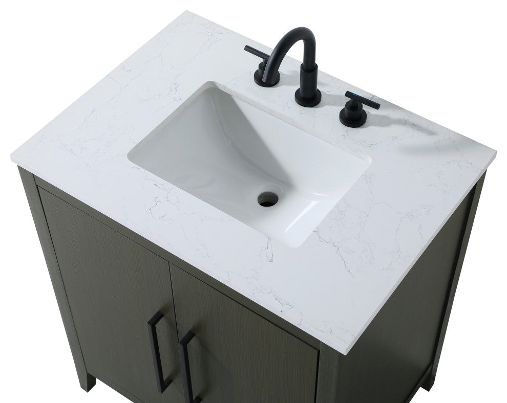 Home Living 30" Single Bathroom Vanity, Mocha Brown