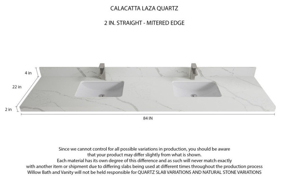 Elizabeth 84 Double Sink Bath Vanity in Light Natural Teak 2" Calacatta Laza