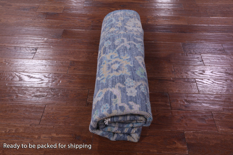 6' Square Hand Knotted Turkish Oushak Wool Rug - Q14960