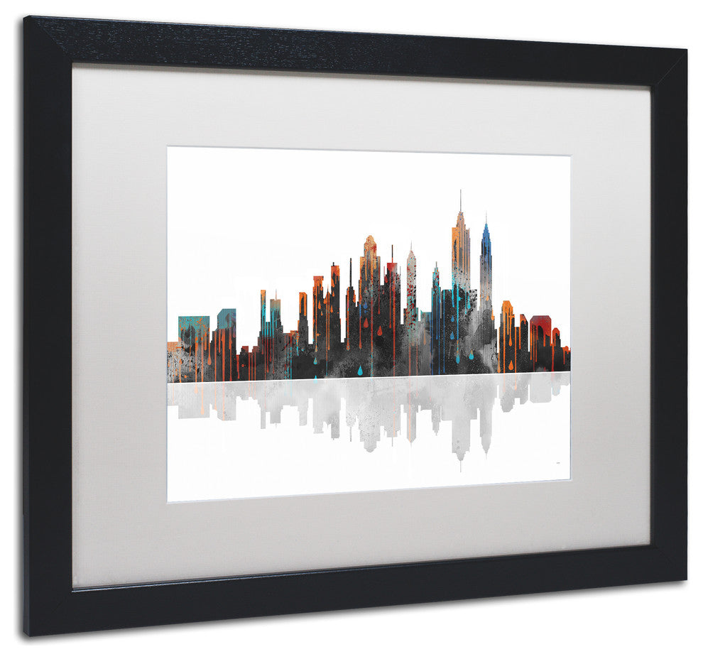 'New York, New York Skyline' Matted Framed Canvas Art by Marlene Watson