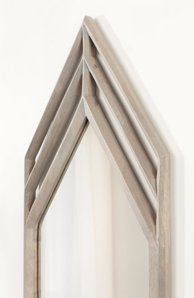 Vayga Framed Wall Mirror, White, 14"x42"
