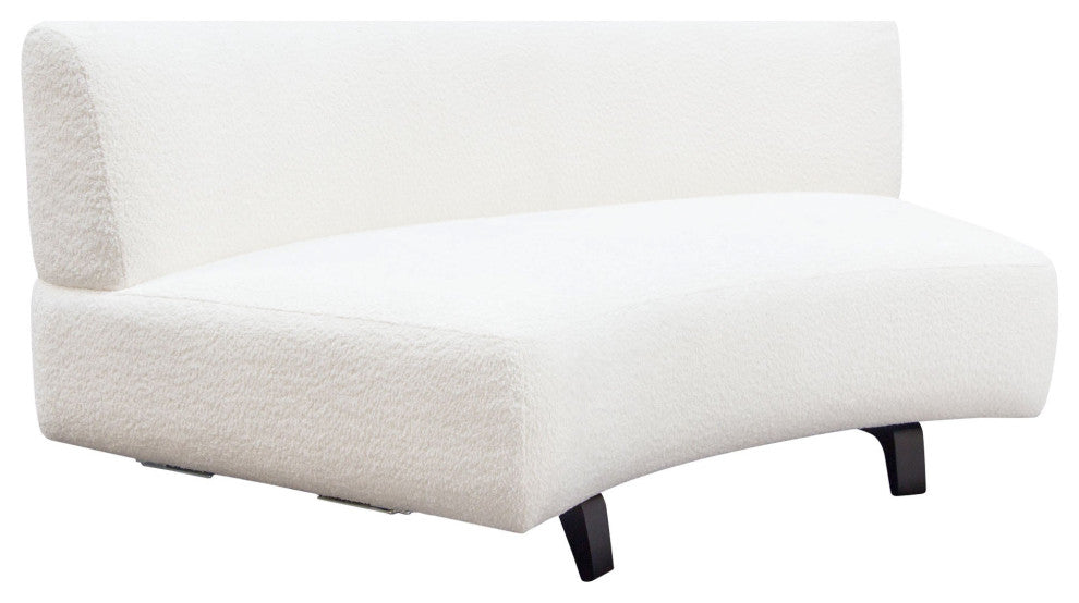 Vesper Curved Armless Sofa, White