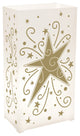 Plastic Luminaria Lanterns, White, Set of 10, Star