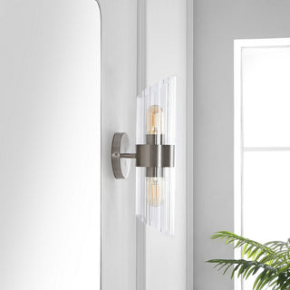 Safavieh Eytan 2Lt 6.25" Wall Sconce, Brushed Nickle