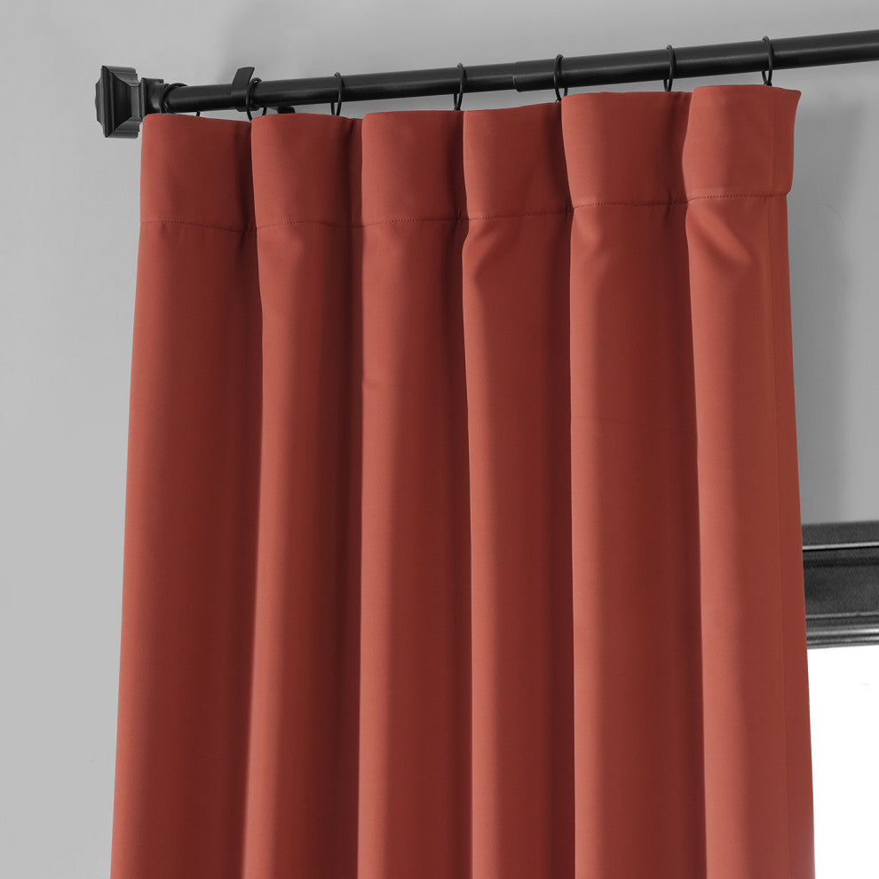 Sunset Orange Performance Woven Blackout Curtain Pair, 50W x 120L