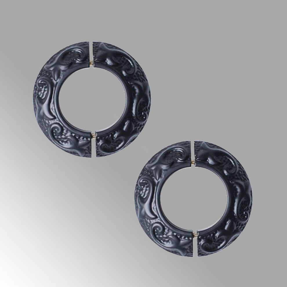 Renovators Supply 2 Pcs Black Radiator Flanges Ring Plate Radiator Pipe Flanges