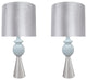 40162-12, 38" Metal Table Lamp, Satin Nickel, Set of 2