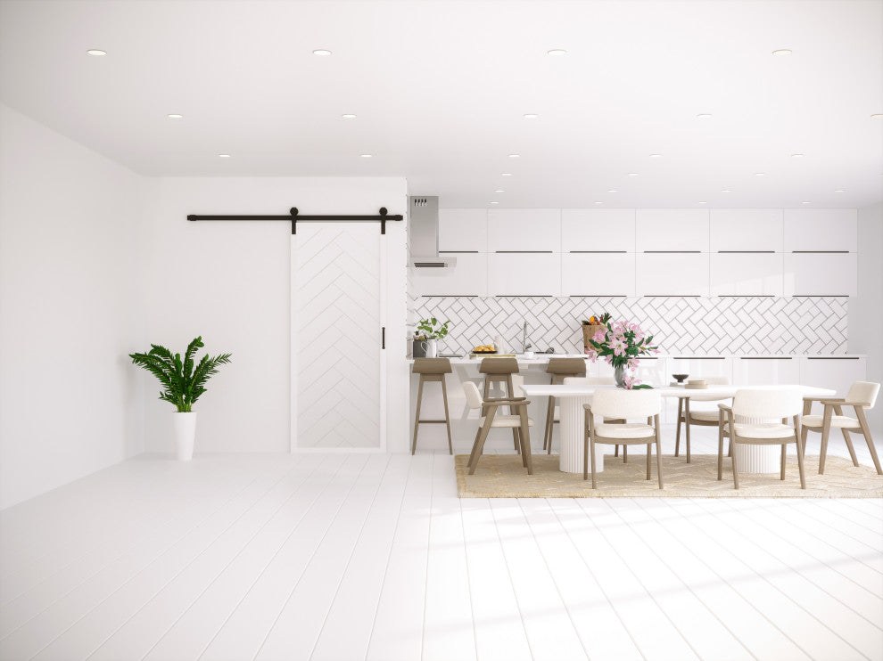 Herringbone Door, White