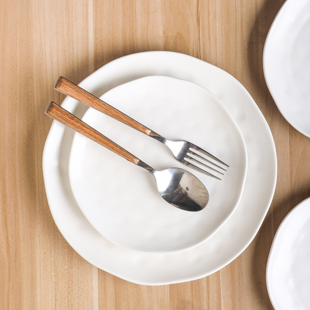 Stone Lain Ivy Porcelain 24 Piece Dinnerware Set, White