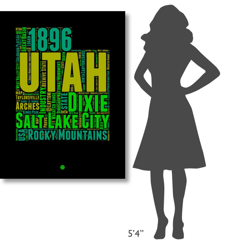 "Utah Word Cloud 1" Fine Art Print