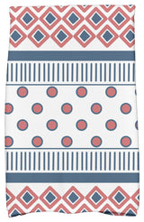 18x30" Scrambled Prints Geometric Print Hand Towels, Orange, Coral