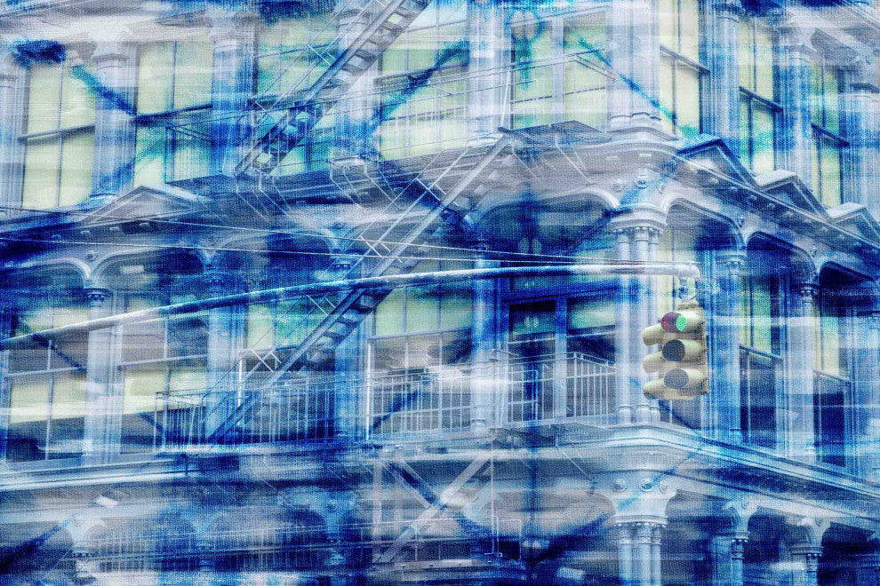"Fire Escapes" Print on Canvas, 45"x30"