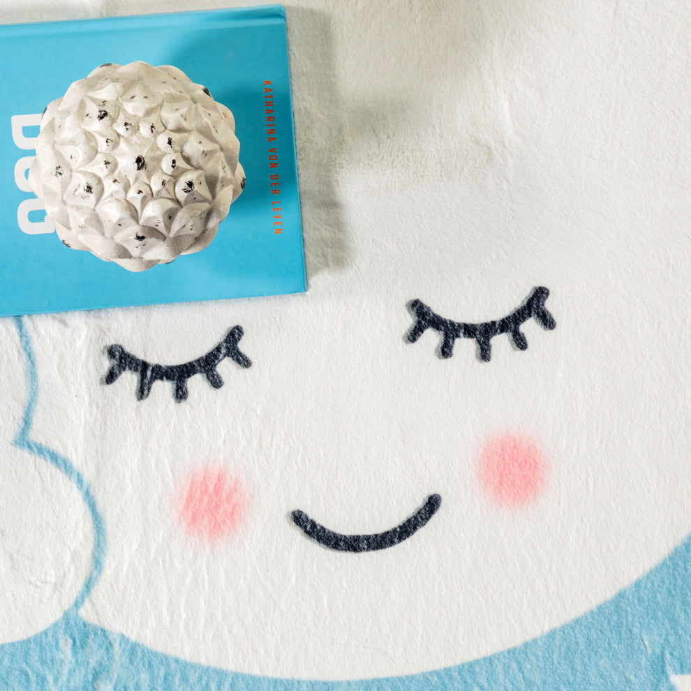 Nuloom Peaceful Night Washable Kids Rug, Blue 3' x 5'