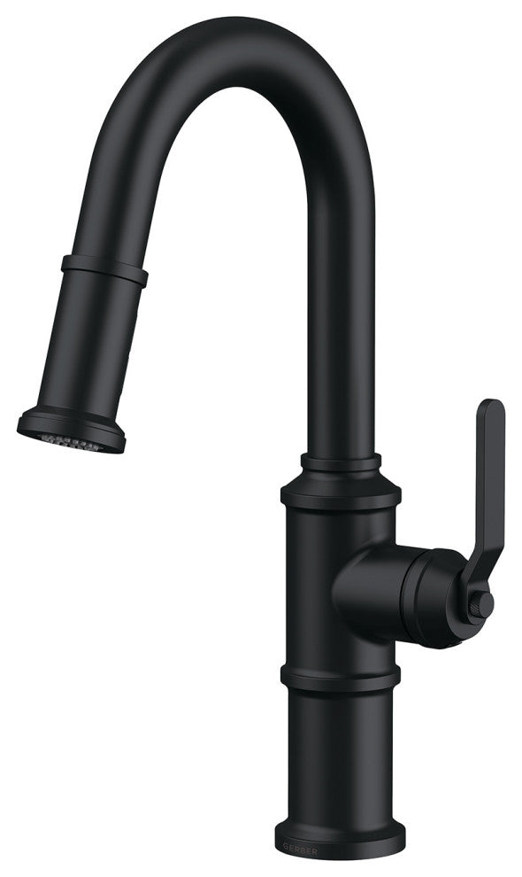 Kinzie Single Handle Pull-Down Prep Faucet, Satin Black