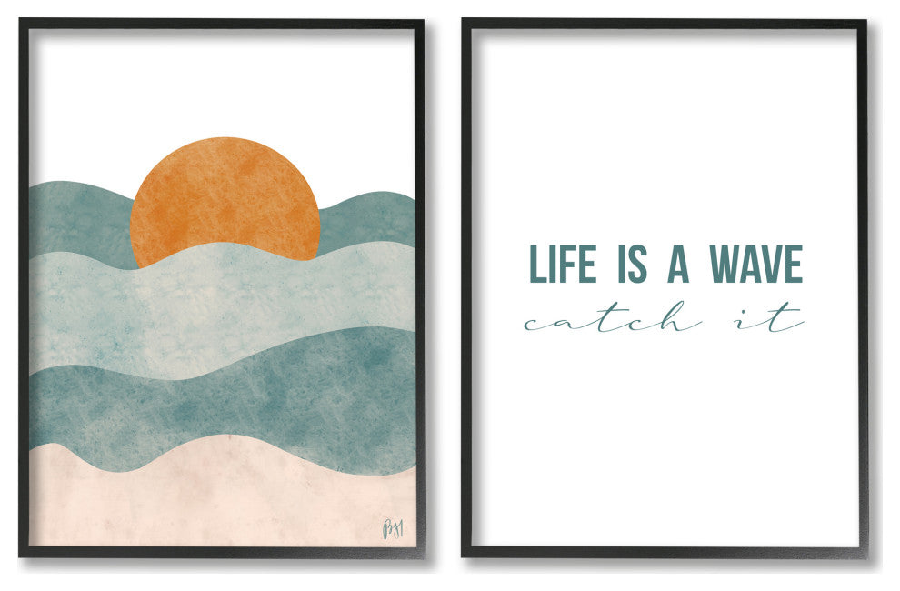Life's A Wave Abstract Summer Sunrise Beach,11 x 14