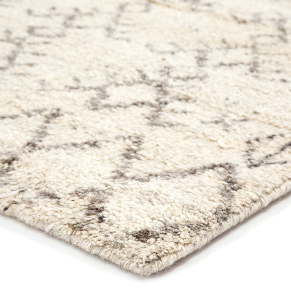 Jaipur Living Zola Hand-Knotted Geometric Ivory/Brown Area Rug, 9'x12'