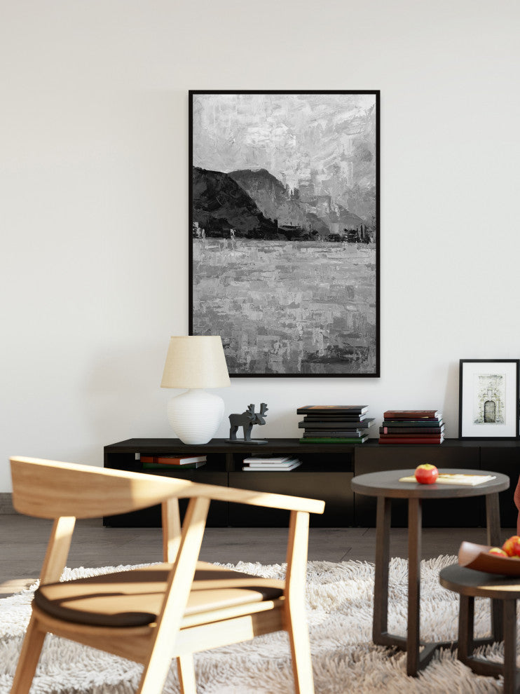 "Peak and Valleys" Floater Framed Painting Print on Canvas, 20x30