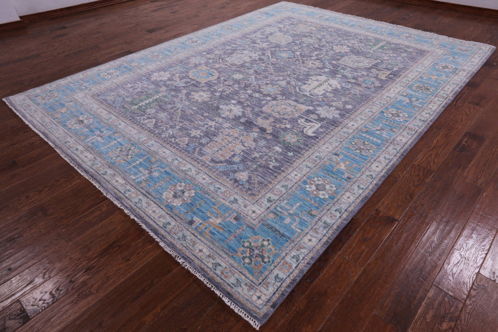 Hand Knotted Turkish Oushak Wool Rug 9' 0" X 12' 2" - Q13441