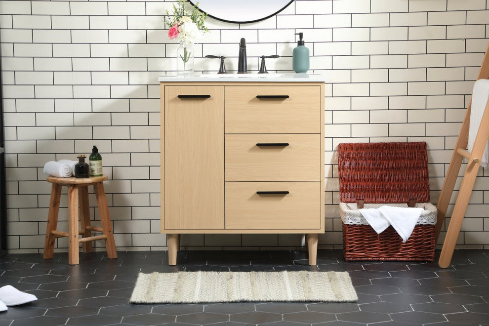 Elegant Decor Baldwin Bathroom Vanity Maple