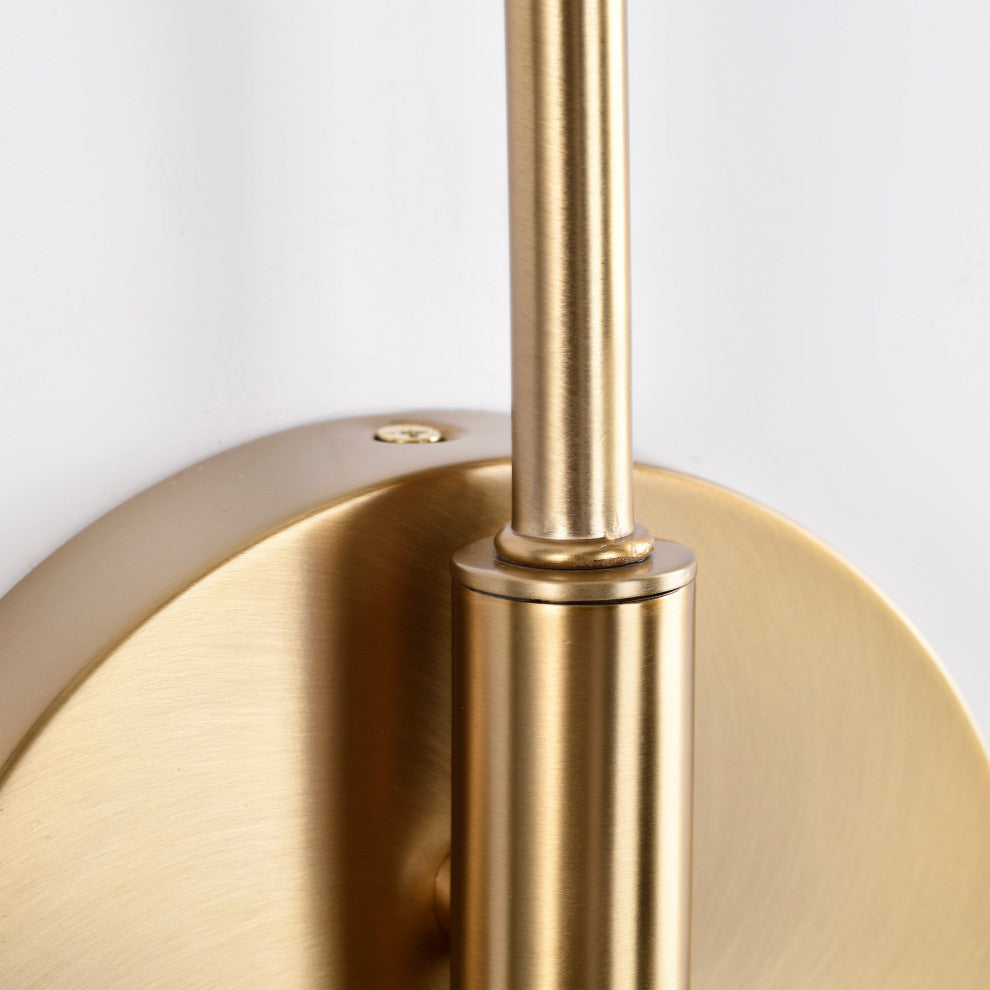 Trilby 2-Light Wall Sconce, Matte Black With Burnished Brass